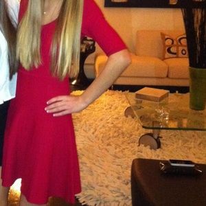 Red mid sleeved dress